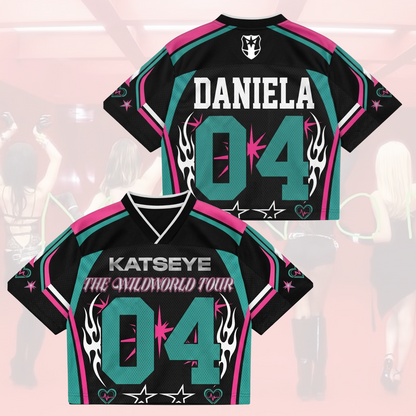 Sporty Katseye The Wildworld Tour Mixed Mesh Jersey Fan Eyekons Geschenk