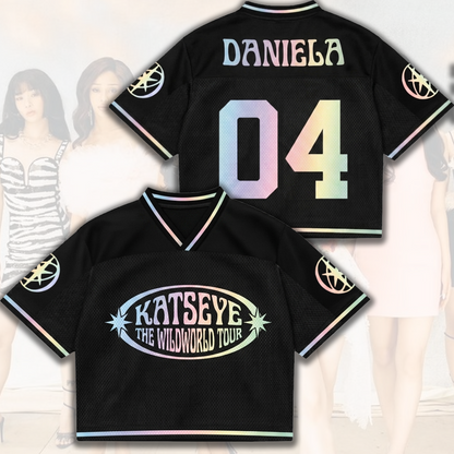 Mirage Katseye The Wildworld Tour Mixed-Mesh-Trikot Einzigartiges Geschenk für Fans