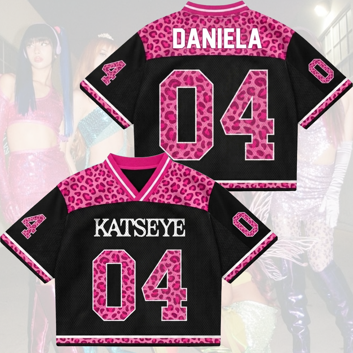 Pinky Leopard KATSEYE Mesh-Trikot The Wildworld Tour Geschenk für Fans