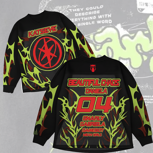 WAVESTEEᵀᴹ Beautiful Chaos x Gnarly Katseye Mesh-Einsatz Langarmshirt