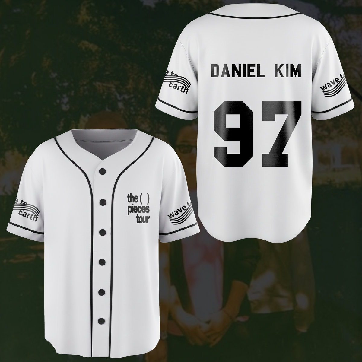The Piece Tour Wave To Earth Weißes Baseball-Trikot Bad Piece Fan-Edition
