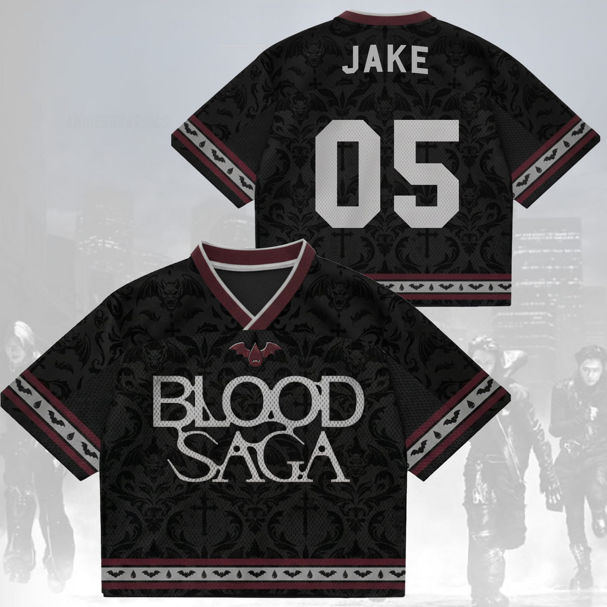 Dark Enhypen Blood Saga 2026 World Tour Mix-Mesh-Trikot