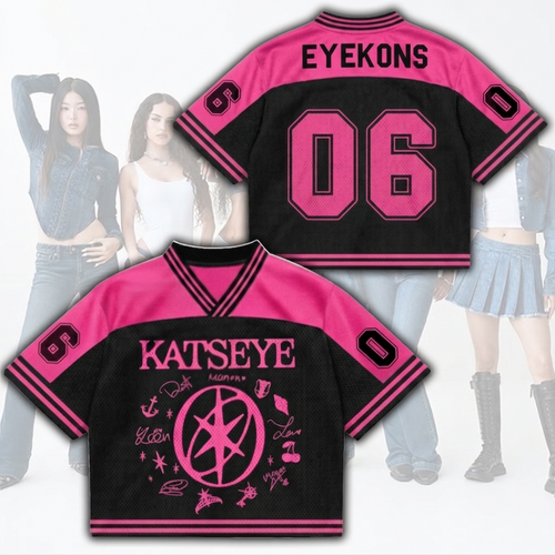 Hot Pinky Katseye The Wildworld Tour Mixed Mesh Jersey Fan-Edition