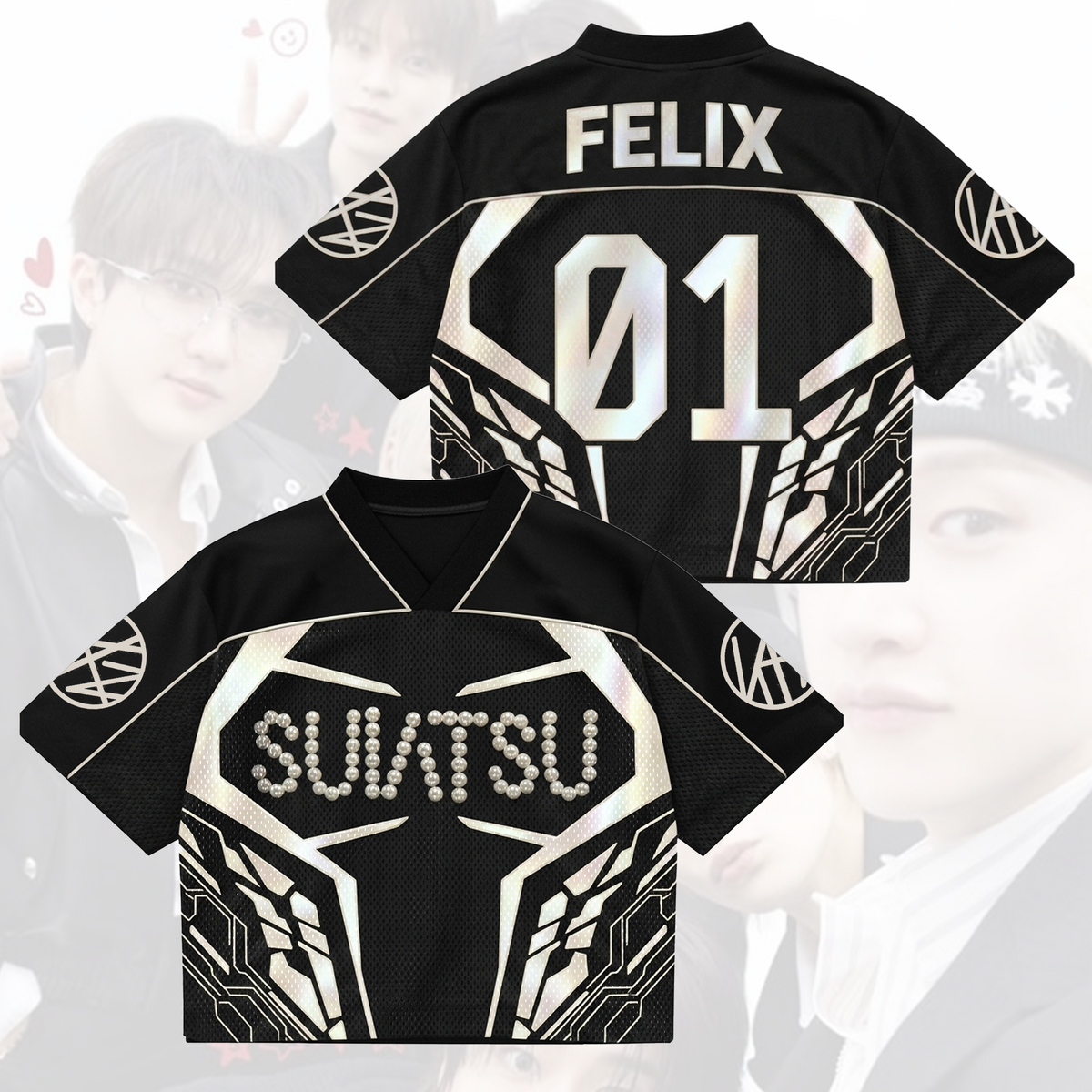 SUIATSU Stray Kids gemischtes Mesh-Trikot „Run It“-Tour-Geschenk für Fans