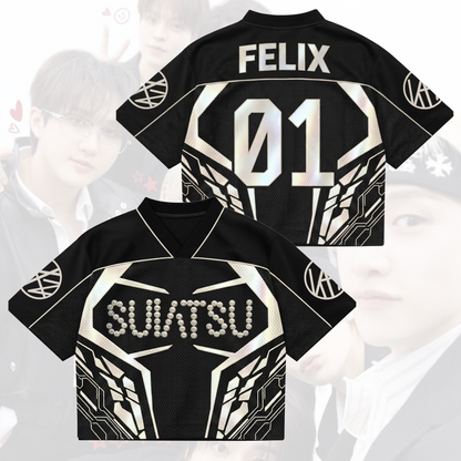 SUIATSU Stray Kids gemischtes Mesh-Trikot „Run It“-Tour-Geschenk für Fans