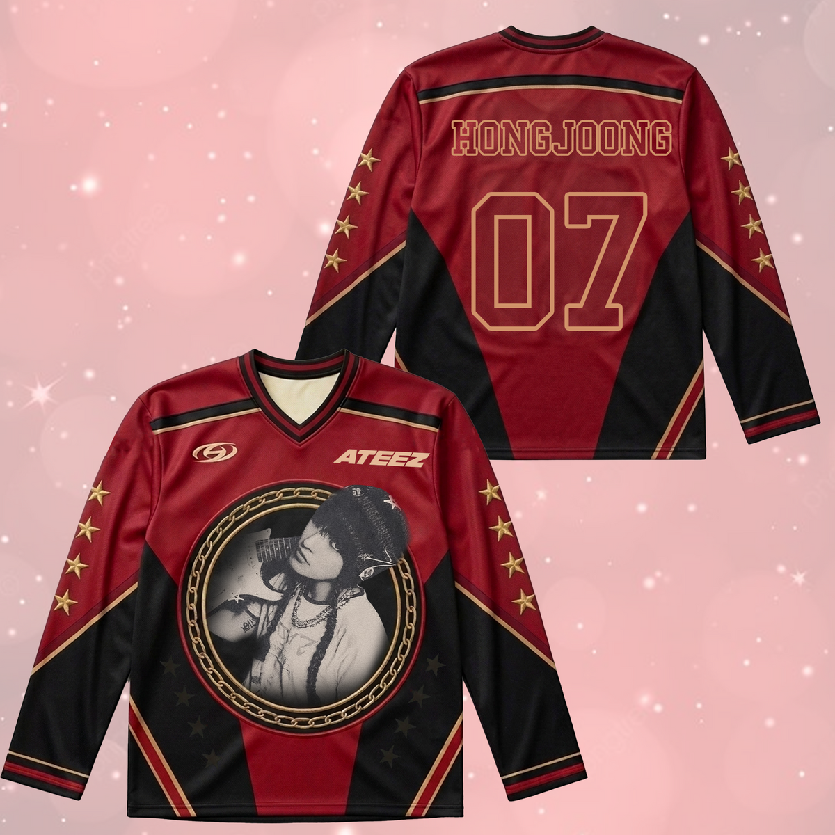 Sporty Twice Dies ist für das blau-schwarze Eishockeytrikot