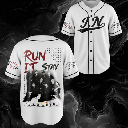 Stray Kids "Run It" World Tour Baseballtrikot Geschenk für Stay
