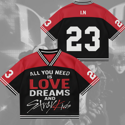 All you need is love dream and Stray Kids Mixed Mesh Jersey