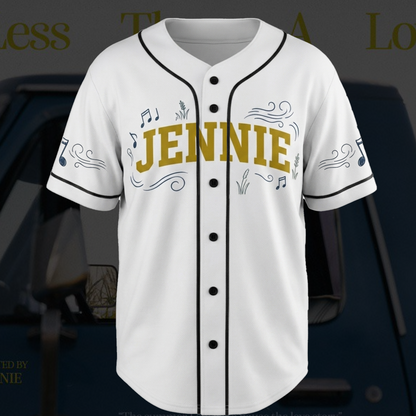 Blackpink Jennie Less Than A Lover Single Baseball-Trikot süßes Doodle-Outfit Geschenk für Fans