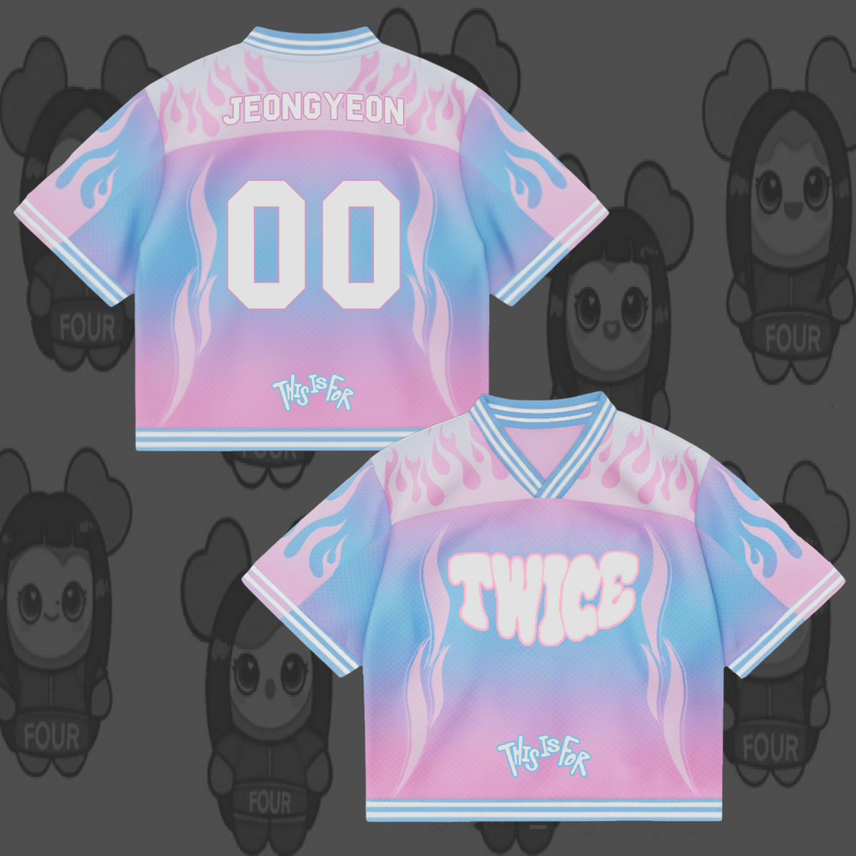 TWICE Dieses Modell ist für Pastel Flame Mix Mesh Jersey