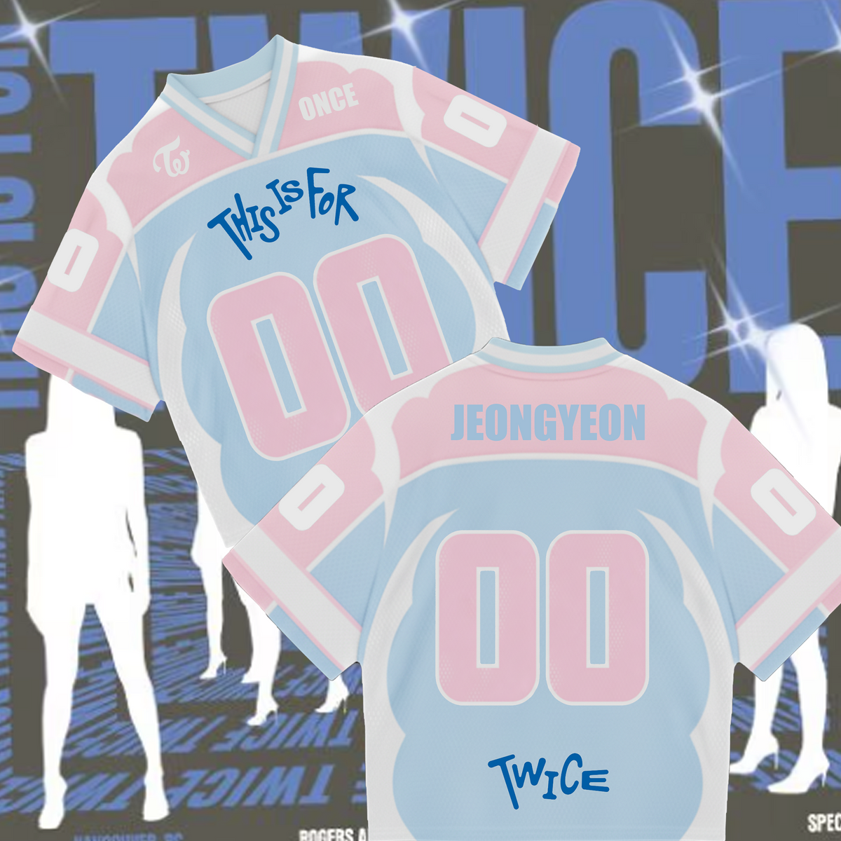 WAVESTEEᵀᴹ Pastel Color Twice This Is For 2 World Tour Mixed Mesh Jersey