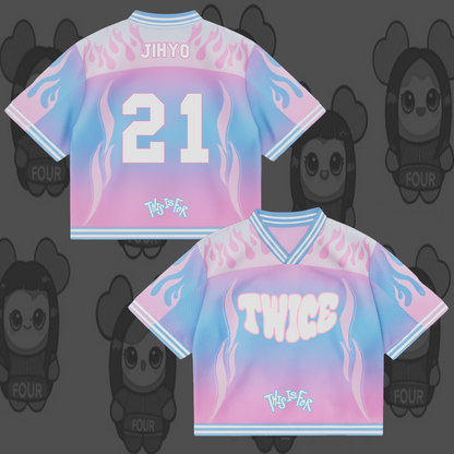 TWICE Dieses Modell ist für Pastel Flame Mix Mesh Jersey