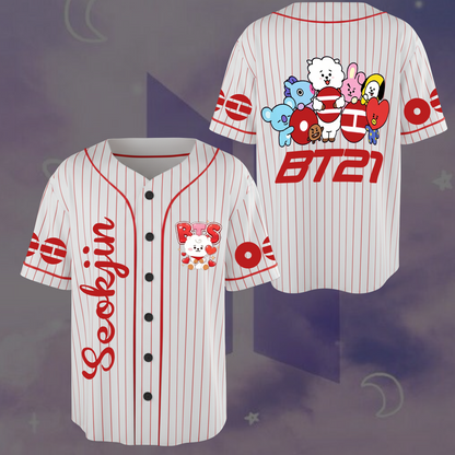 Massive BTS Tour 2026 BT21 Baseball Jersey Gift For Army