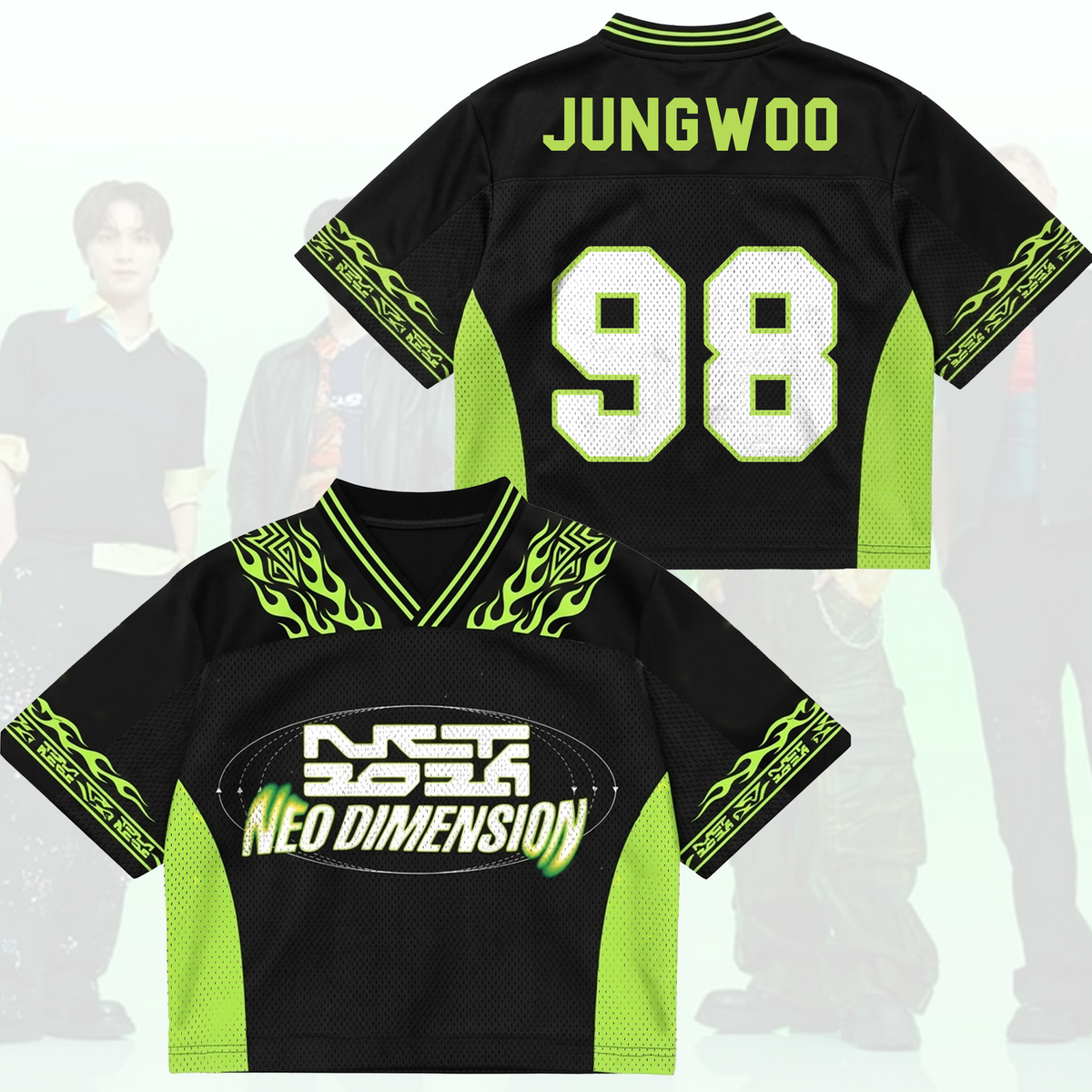 NCT 127 Neo Dimension Neo City Flame Mixed Mesh Jersey Konzert-Outfit Fan-Geschenke