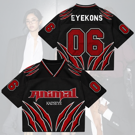 Animal Katseye The Wildworld Tour Mixed-Mesh-Trikot Geschenk für Eyekons