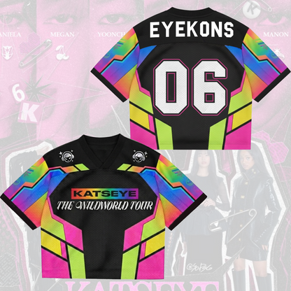 Katseye The Wildworld Tour 2026 Mesh-Trikot Buntes Eyekons Fan-Konzert-Outfit für junge Fans