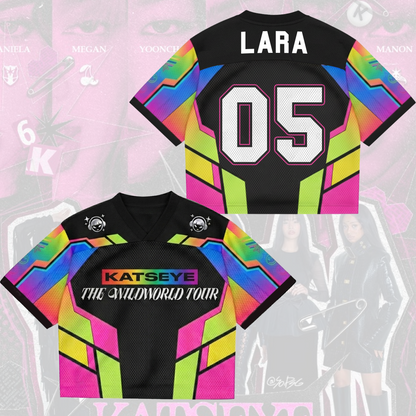 Katseye The Wildworld Tour 2026 Mesh-Trikot Buntes Eyekons Fan-Konzert-Outfit für junge Fans