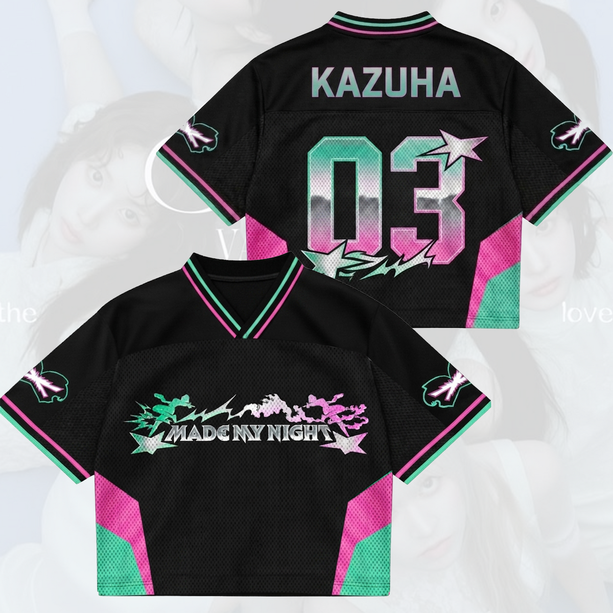 Episches LE SSERAFIM „Made My Night“ Mixed Mesh Jersey Pureflow Tour-Geschenk für Fans