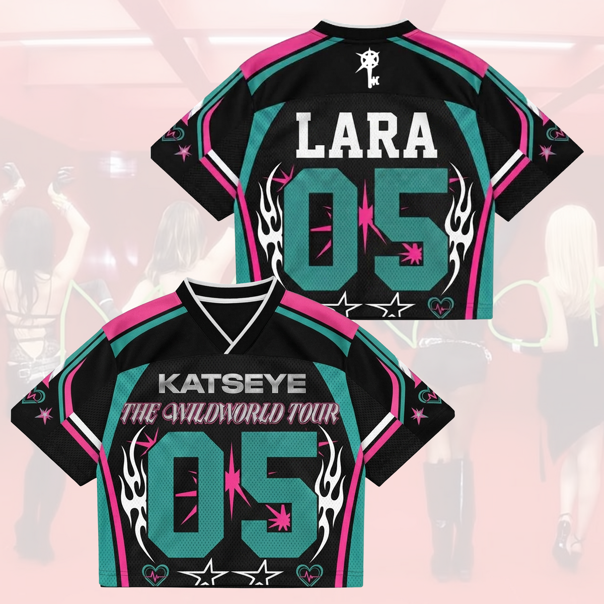 Sporty Katseye The Wildworld Tour Mixed Mesh Jersey Fan Eyekons Geschenk