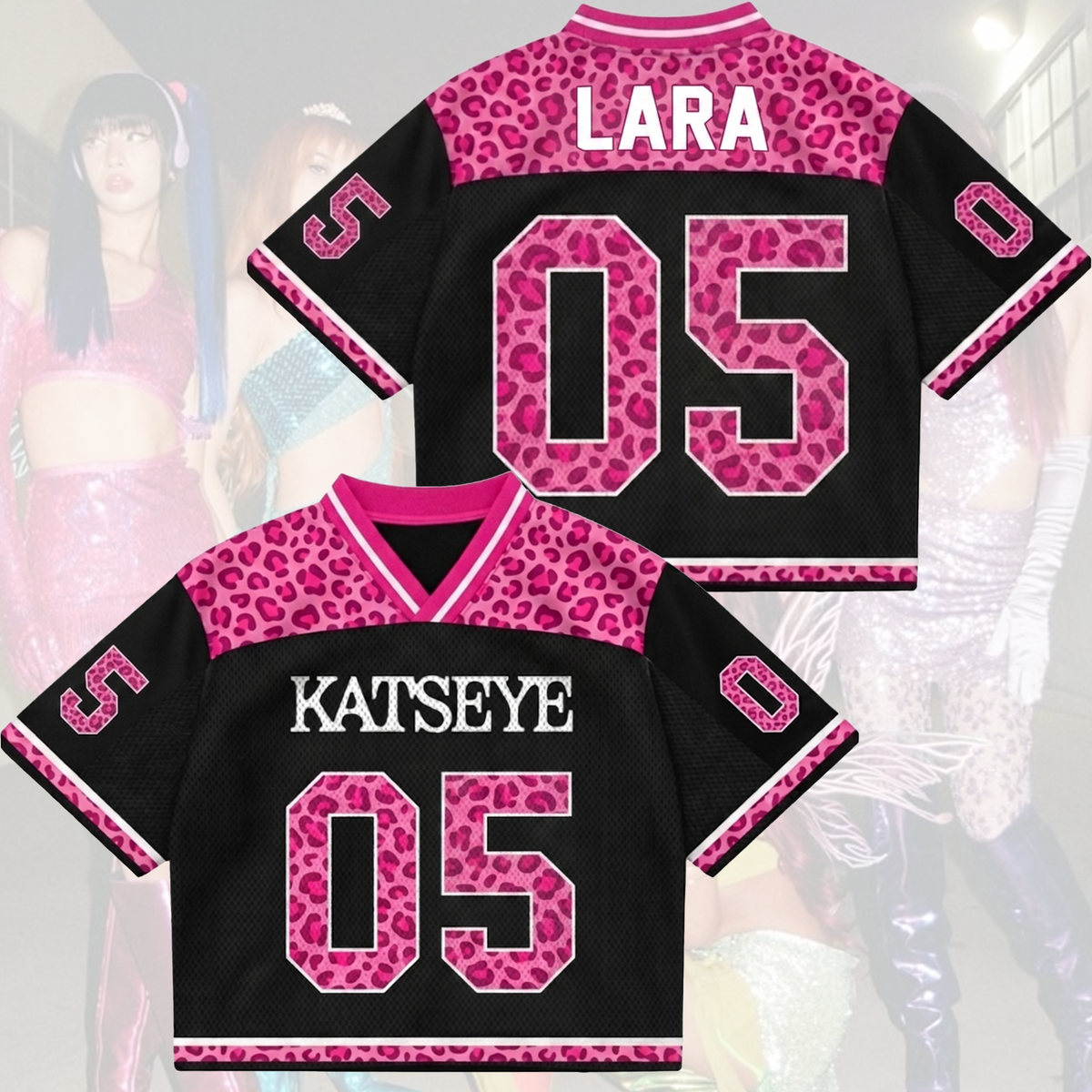 Pinky Leopard KATSEYE Mesh-Trikot The Wildworld Tour Geschenk für Fans