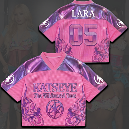 Purple Flame KATSEYE The Wild World Tour Mesh-Trikot Fan-Artikel Geschenk für Fans