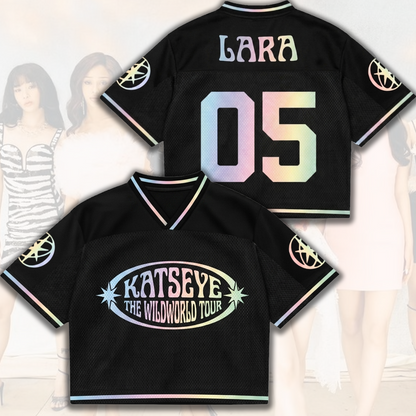 Mirage Katseye The Wildworld Tour Mixed-Mesh-Trikot Einzigartiges Geschenk für Fans