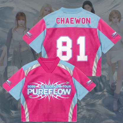 Vibrant Pureflow Le Sserafim Welttournee Pinkes Mesh-Trikot Fan-Geschenk