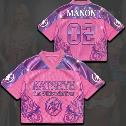 Purple Flame KATSEYE The Wild World Tour Mesh-Trikot Fan-Artikel Geschenk für Fans