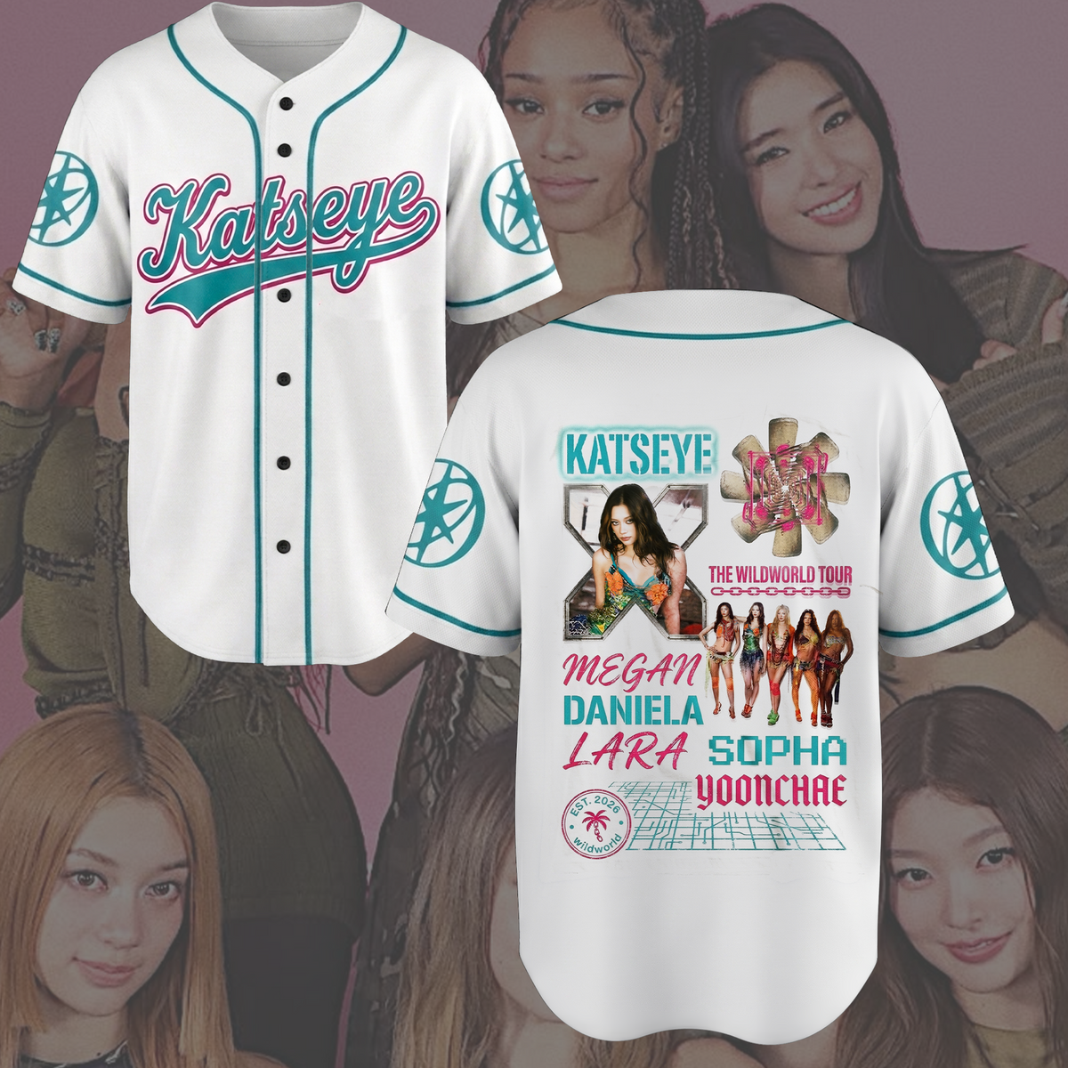 Sensationales KATSEYE Baseball-Trikot The Wildworld Tour Geschenk für Fans