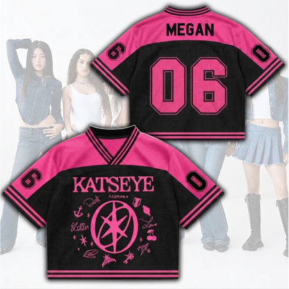 Hot Pinky Katseye The Wildworld Tour Mixed Mesh Jersey Fan-Edition