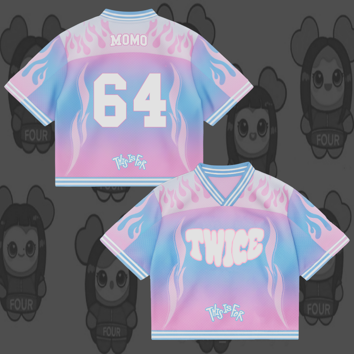 TWICE Dieses Modell ist für Pastel Flame Mix Mesh Jersey