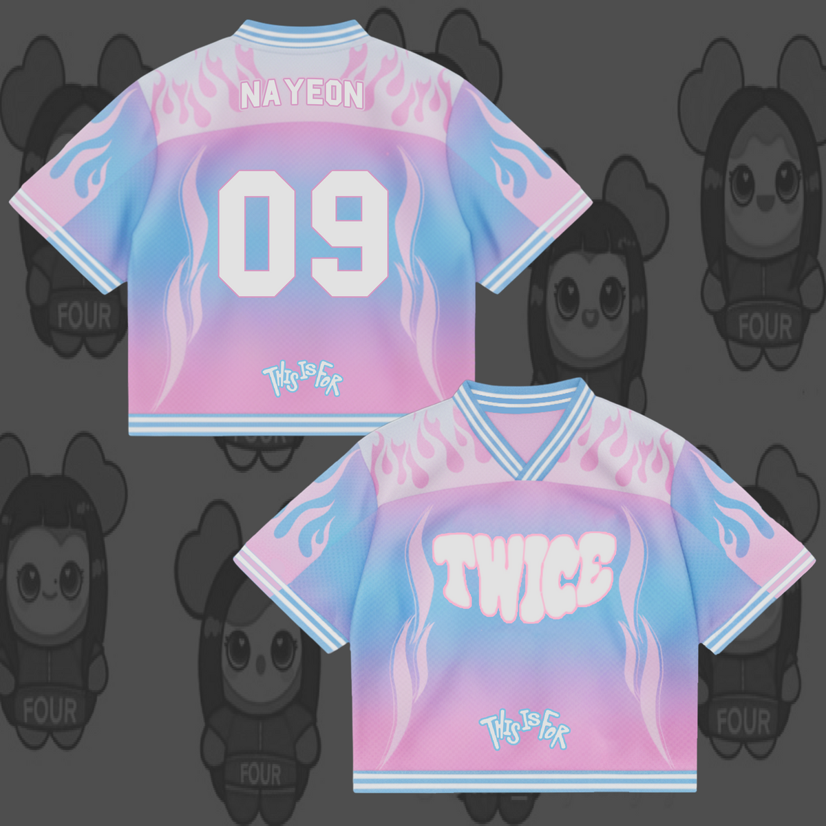 TWICE Dieses Modell ist für Pastel Flame Mix Mesh Jersey