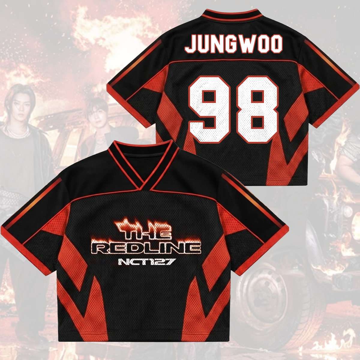 NCT 127 The Redline Welttournee Mixed-Mesh-Trikot Geschenk für Fans