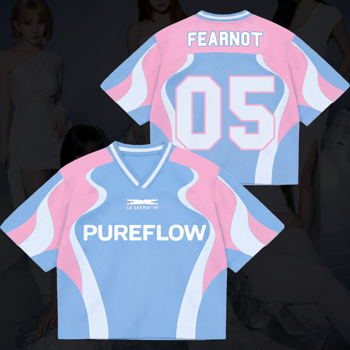 Ethereal Pureflow Le Sserafim Welttournee Mixed-Mesh-Trikot Geschenk für Fans