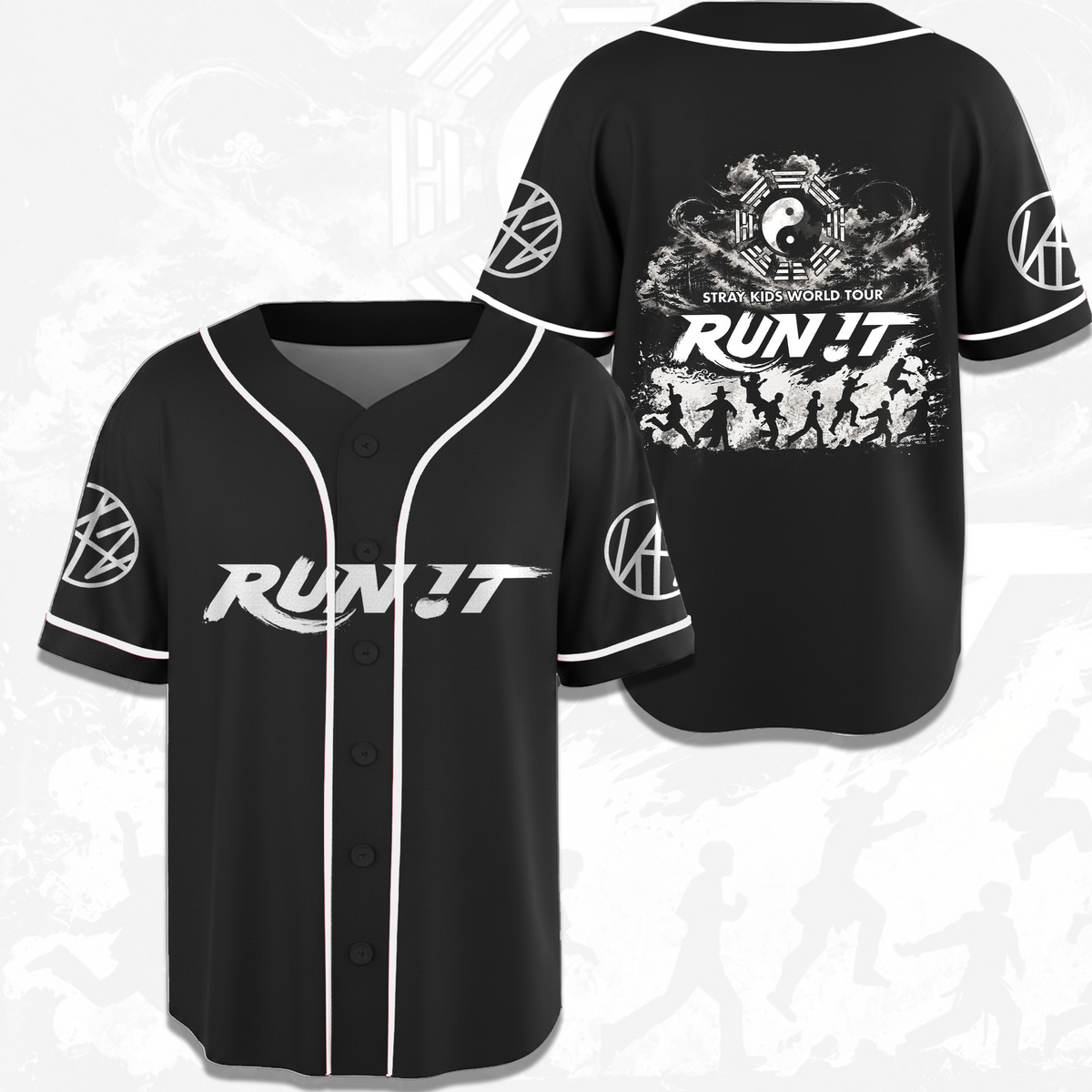 Shadow Stray Kids Run It Welttournee Baseball-Trikot Geschenk für Fans