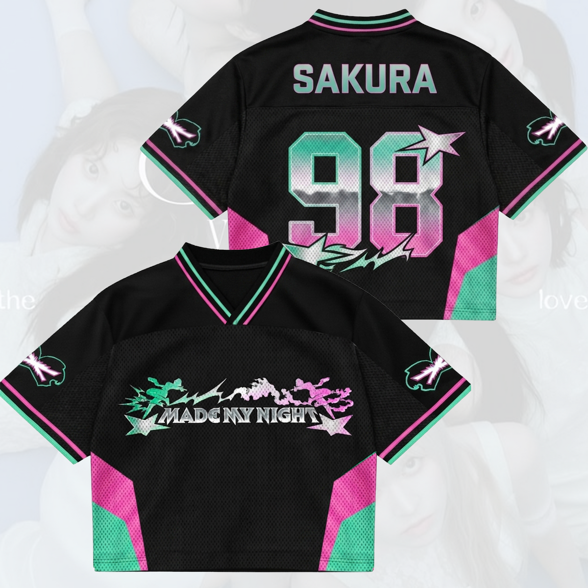 Episches LE SSERAFIM „Made My Night“ Mixed Mesh Jersey Pureflow Tour-Geschenk für Fans