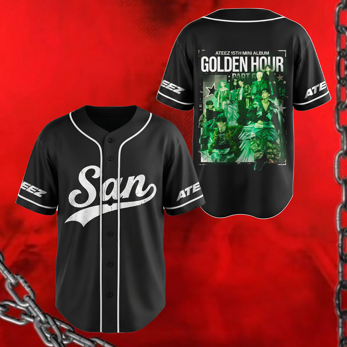 Ateez Golden Hour Teil 5 Albumkonzept Konzert Baseballtrikot Fan-Edition