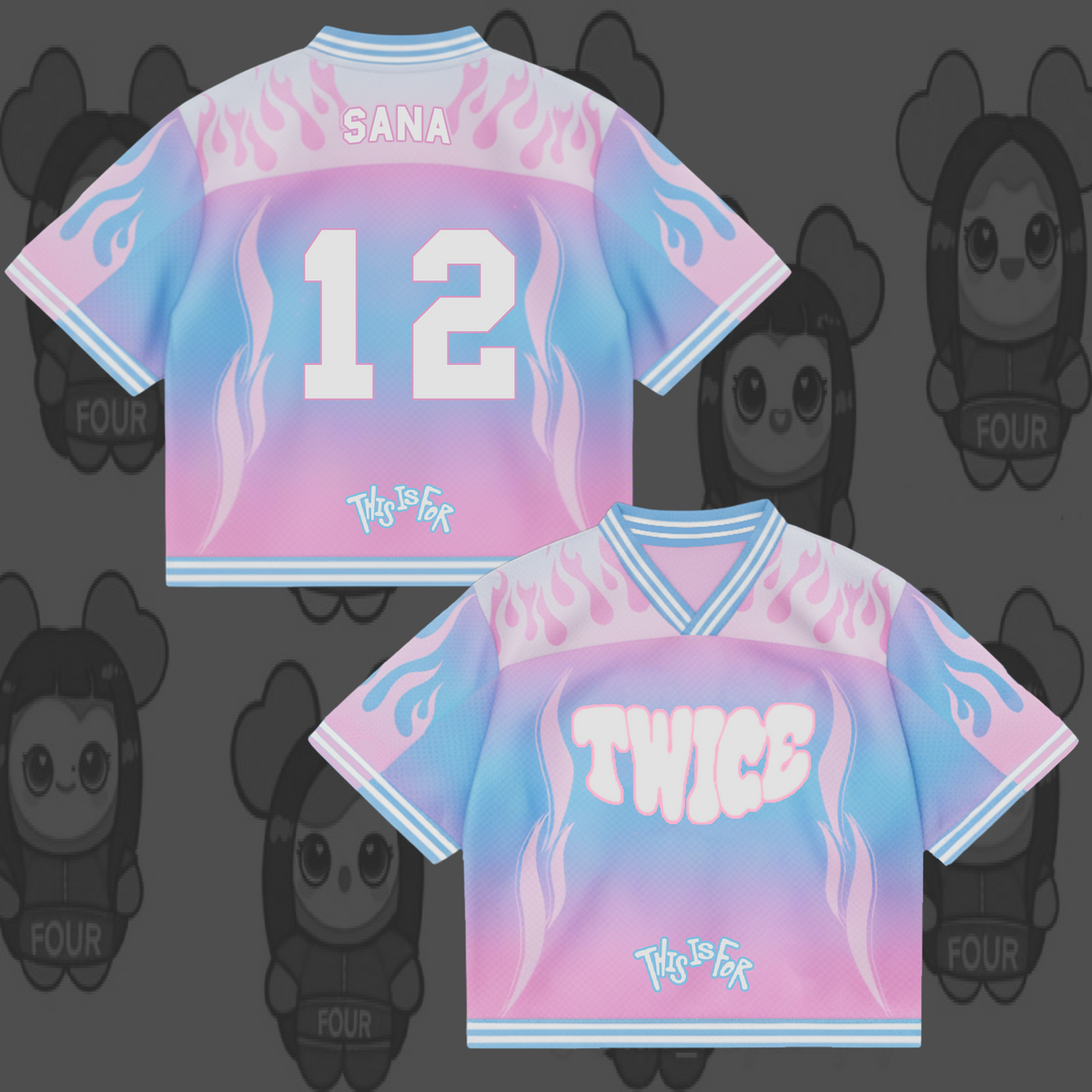 TWICE Dieses Modell ist für Pastel Flame Mix Mesh Jersey