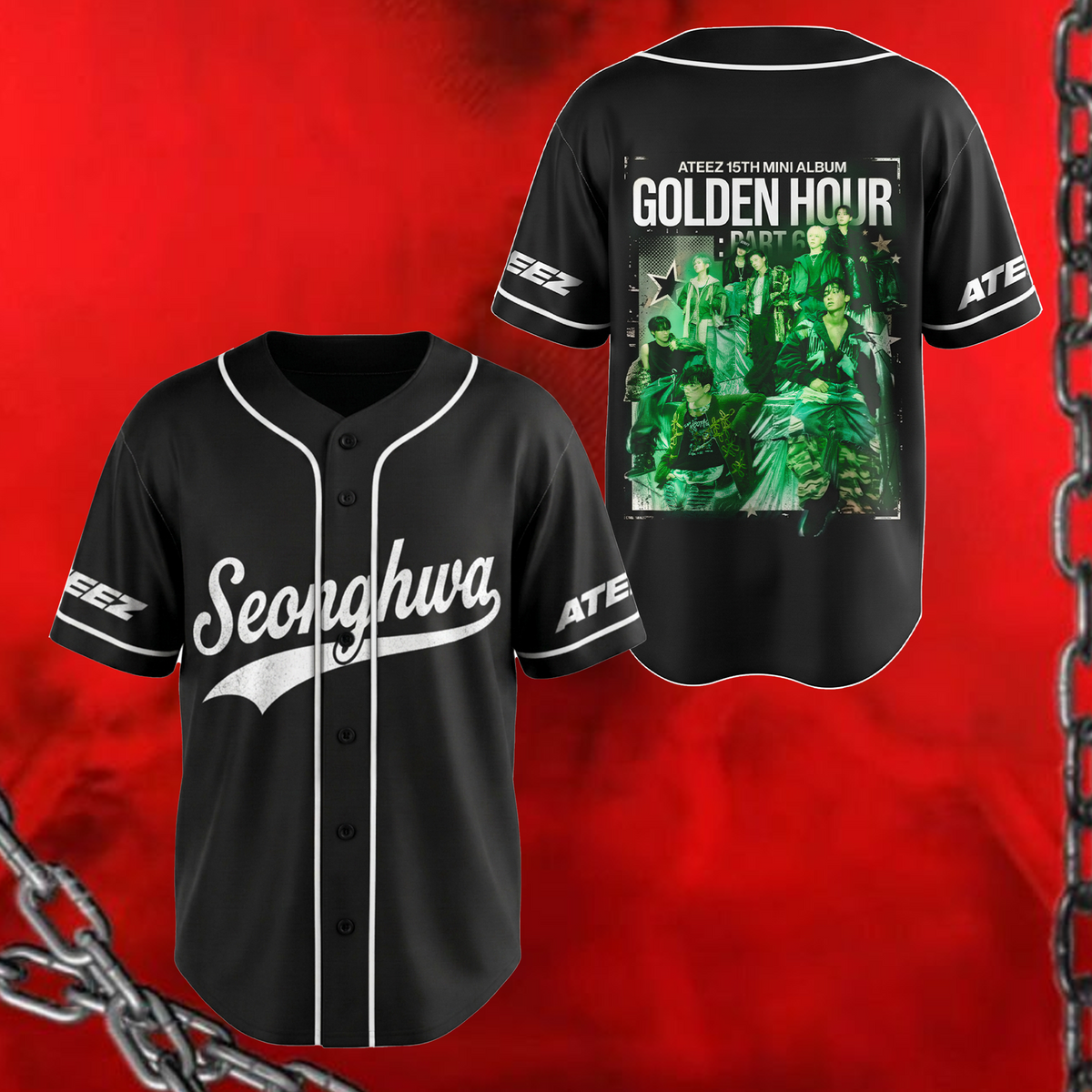 Ateez Golden Hour Teil 5 Albumkonzept Konzert Baseballtrikot Fan-Edition