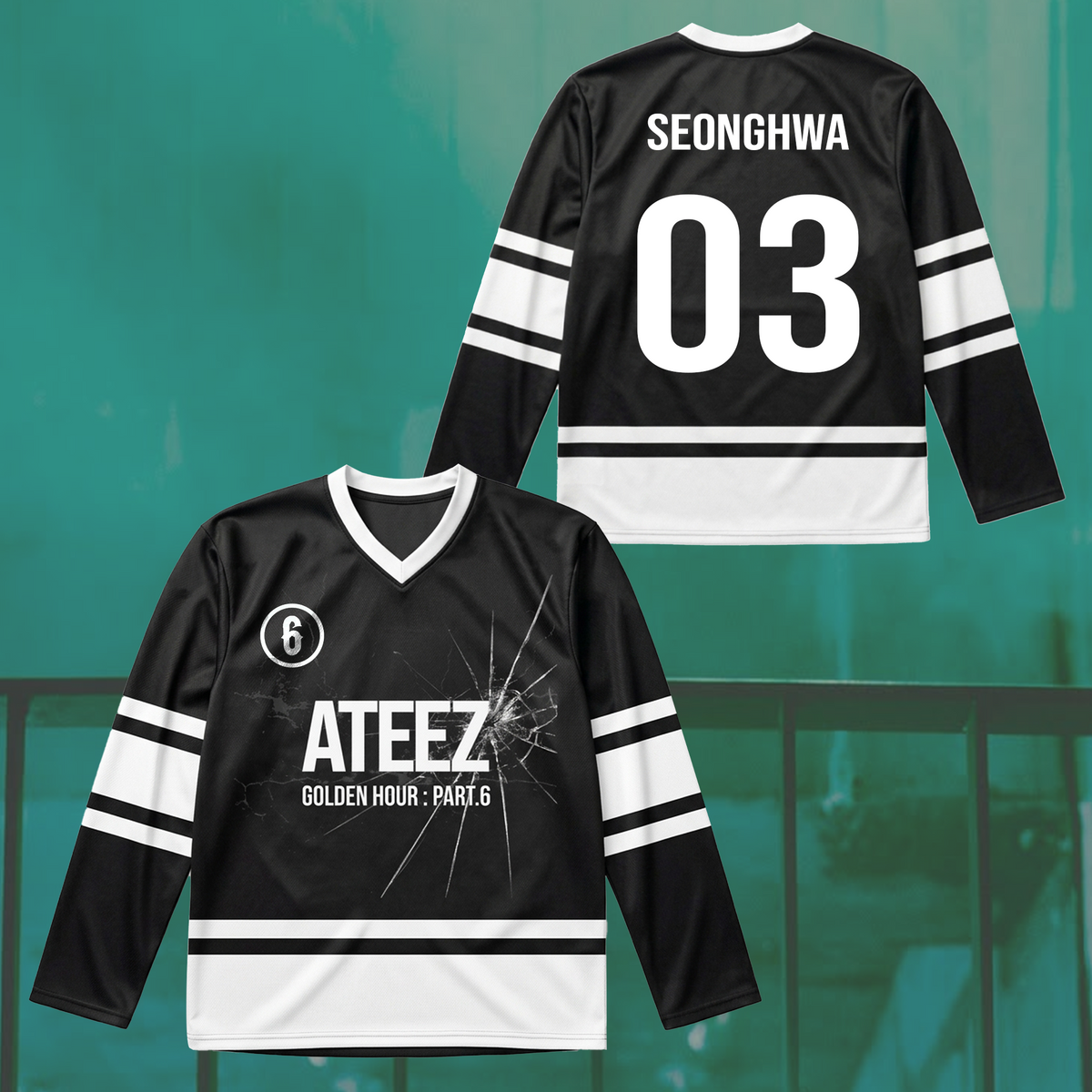 Sporty Twice Dies ist für das blau-schwarze Eishockeytrikot