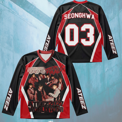 Sporty Twice Dies ist für das blau-schwarze Eishockeytrikot