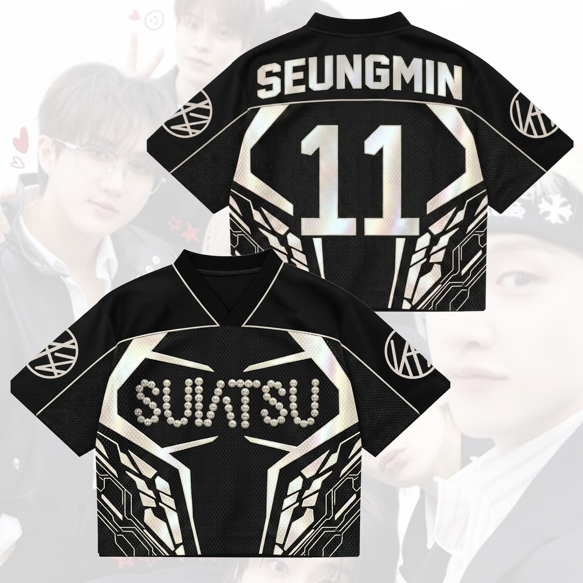 SUIATSU Stray Kids gemischtes Mesh-Trikot „Run It“-Tour-Geschenk für Fans