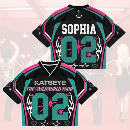 Sporty Katseye The Wildworld Tour Mixed Mesh Jersey Fan Eyekons Geschenk