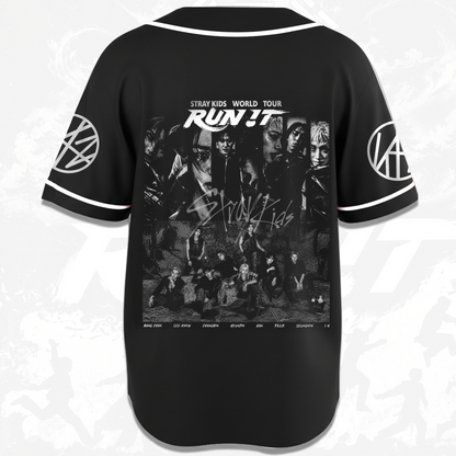 Vintage Stray Kids Run It World Tour Baseball-Trikot Fan-Edition
