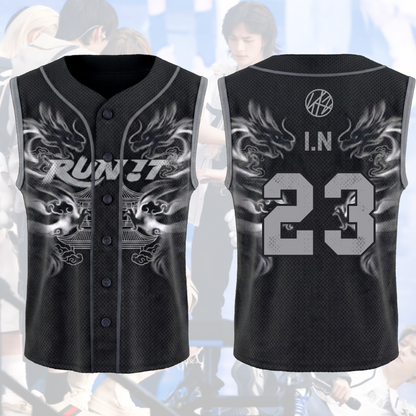 Streetwear Stray Kids Run It Welttournee Mystic Smoke Ärmelloses Mesh-Baseballtrikot Geschenk für Fans
