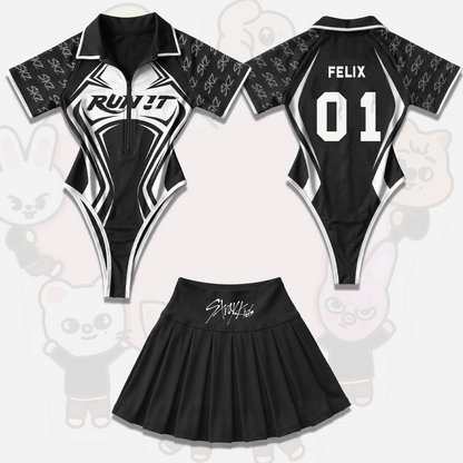 Athletic Stray Kids Run It World Tour Ganzkörper-Jersey-Set Geschenk für Stays