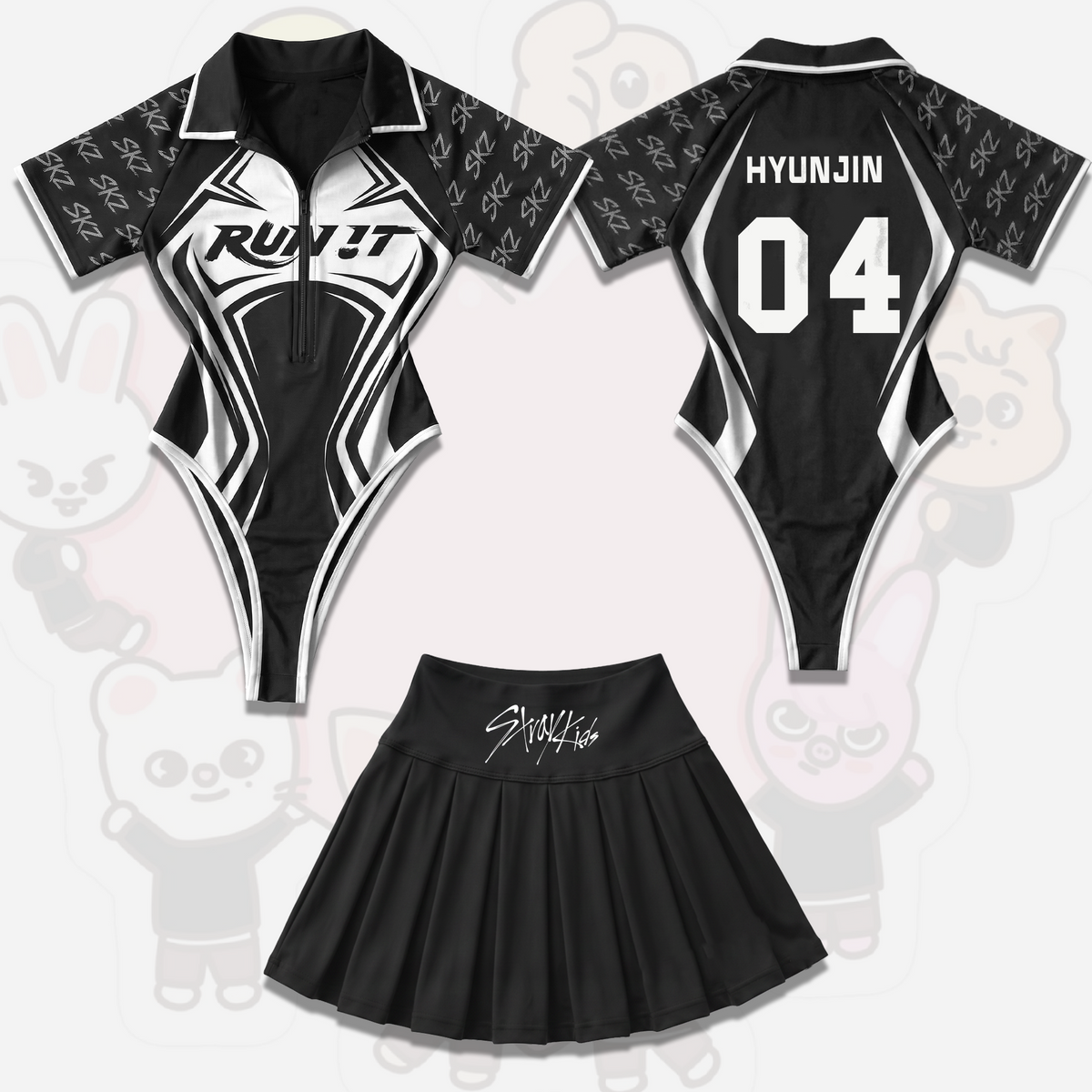 Athletic Stray Kids Run It World Tour Ganzkörper-Jersey-Set Geschenk für Stays
