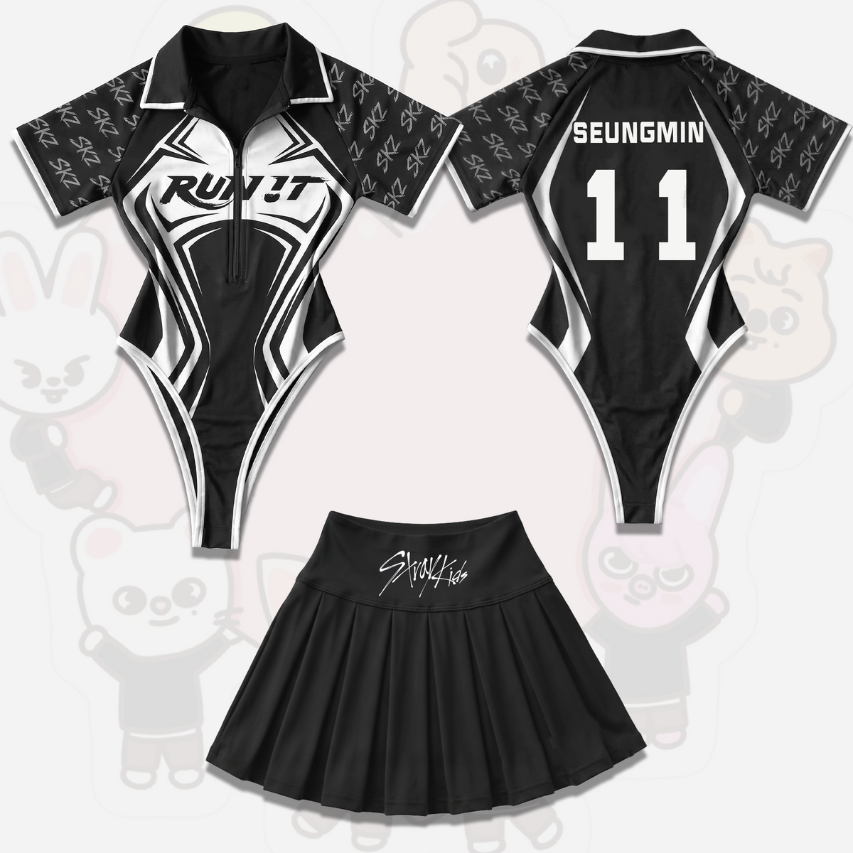 Athletic Stray Kids Run It World Tour Ganzkörper-Jersey-Set Geschenk für Stays