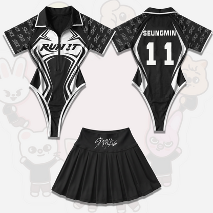 Athletic Stray Kids Run It World Tour Ganzkörper-Jersey-Set Geschenk für Stays
