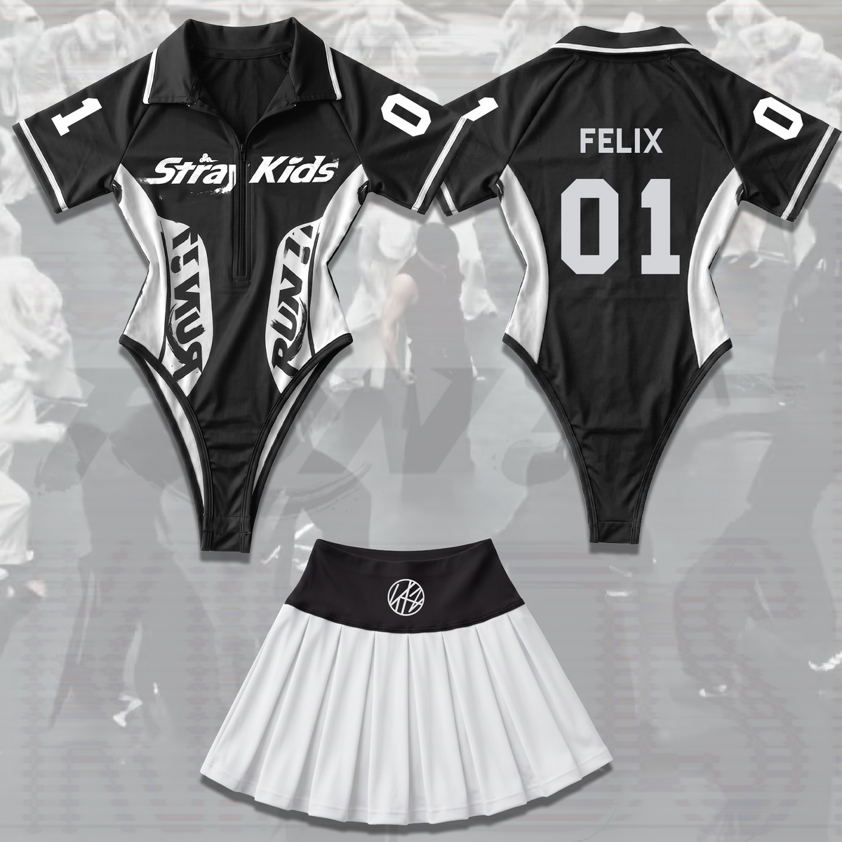 Relentless Run It Stray Kids World Tour Ganzkörper-Jersey-Set Geschenk für Fans